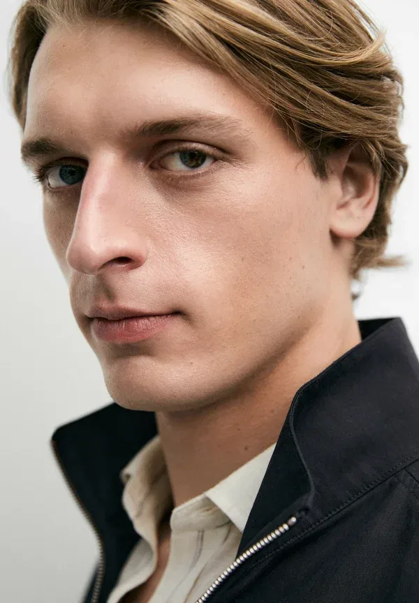 Куртка из хлопка и полиамида Summer jacket Massimo Dutti, темно-синий — фото 4