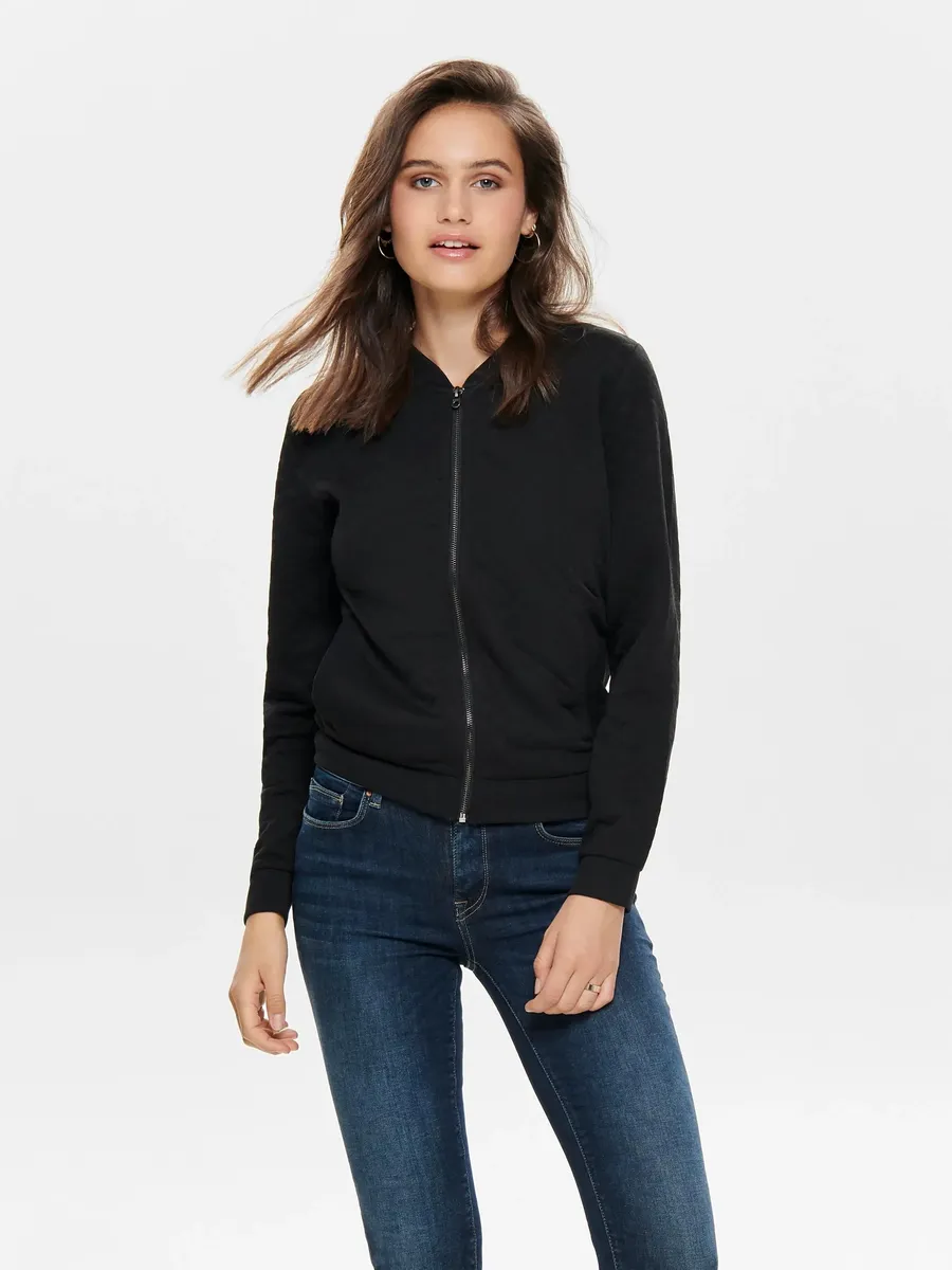 

Only толстовка "ONLJOYCE L/S BOMBER SWT NOOS", черный