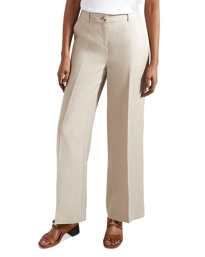 

HOBBS LONDON Roberta Широкие льняные брюки, коричневый/бежевый