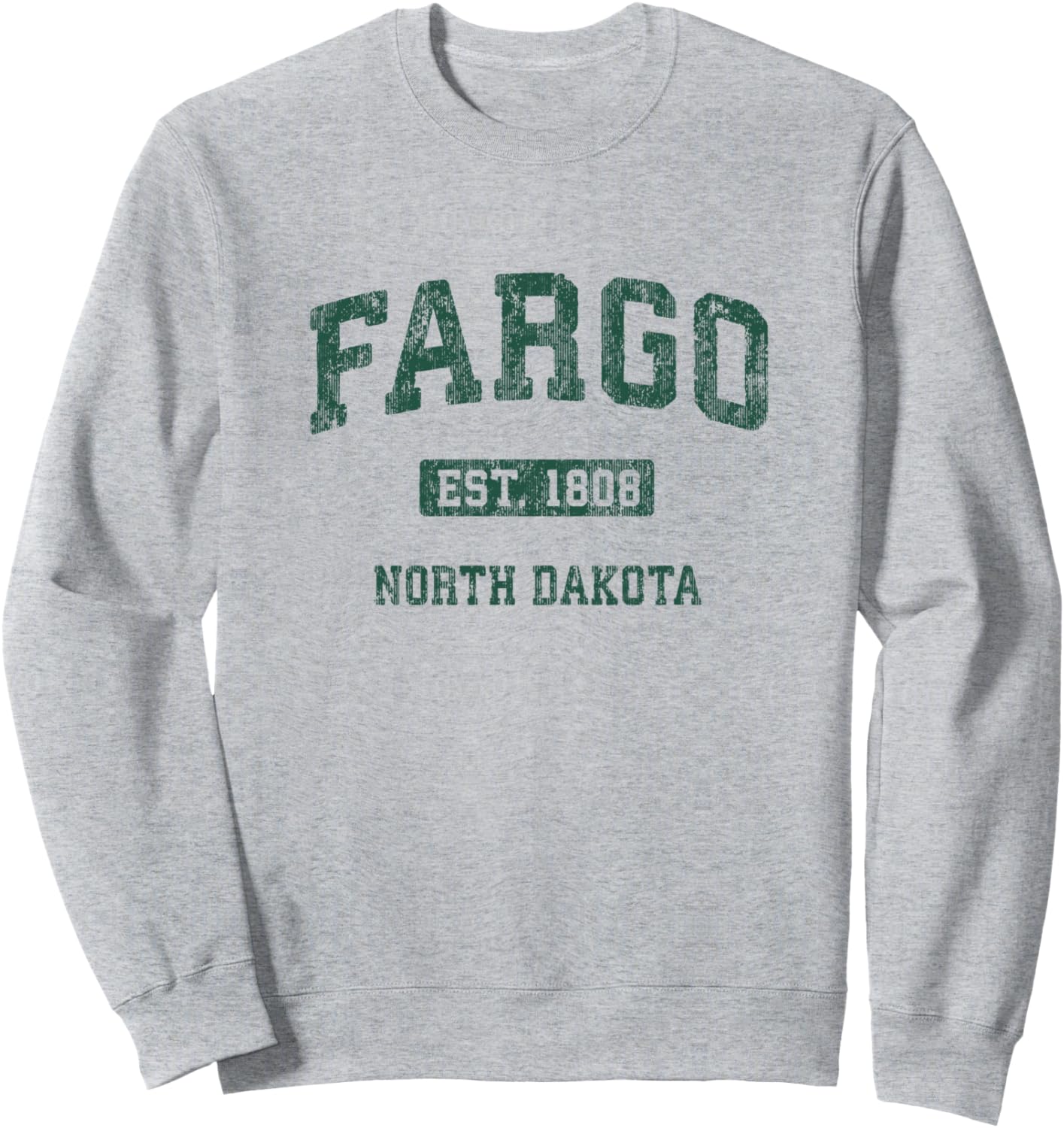 

Фарго, Северная Дакота, винтажная спортивная толстовка College & University Towns T-Shirts & Tees, серый
