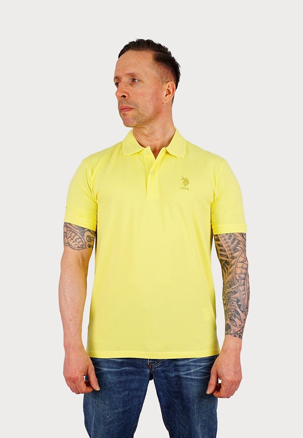 Поло Shortsleeve Axel U.S. Polo Assn., желтый — фото 3
