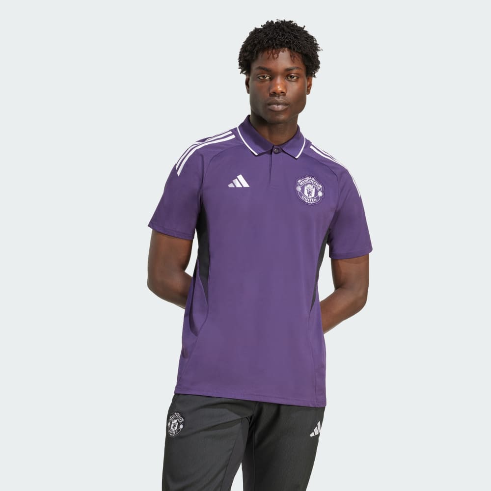

Спортивная футболка Adidas Manchester United Tiro 25 Competition Polo Shirt, цвет Aurora Plum/Black/White