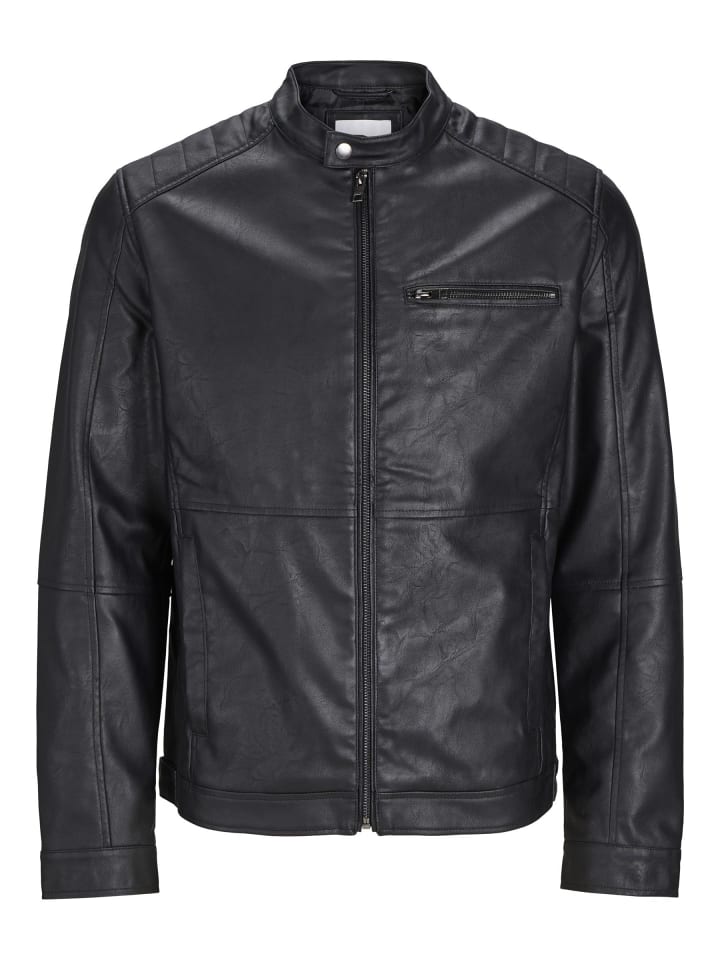 

Кожаная куртка Jack & Jones, черный