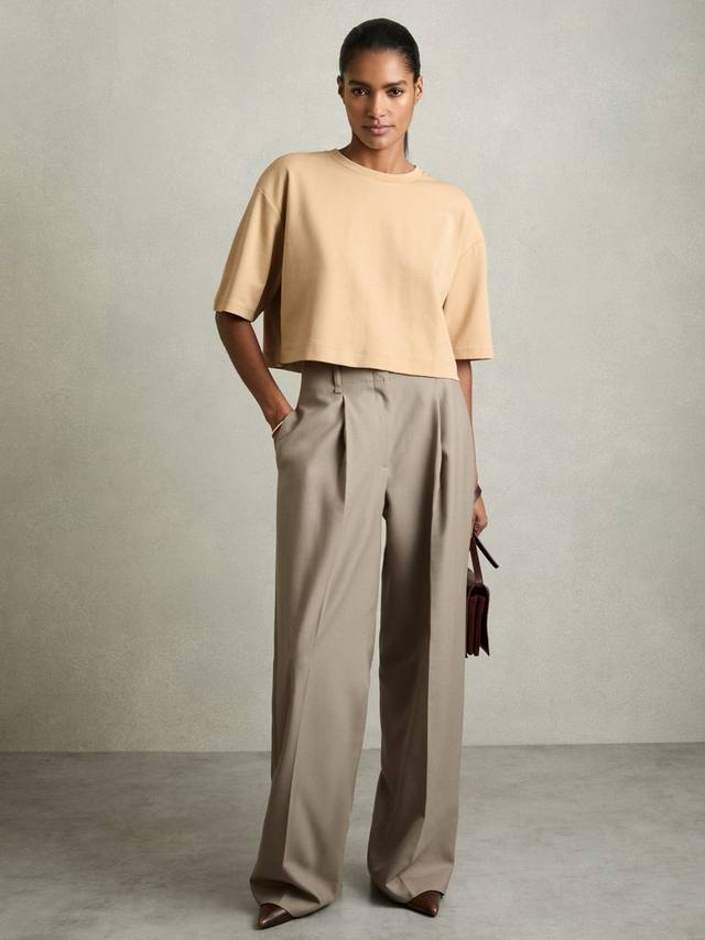 

Укороченная футболка алекса в клетку Reiss, песочный
