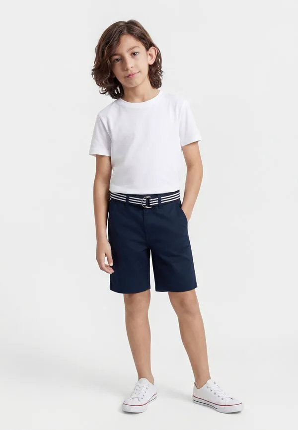 Основной фирменный пояс, свободные шорты-чиносы Tommy Hilfiger, Dark Night Navy