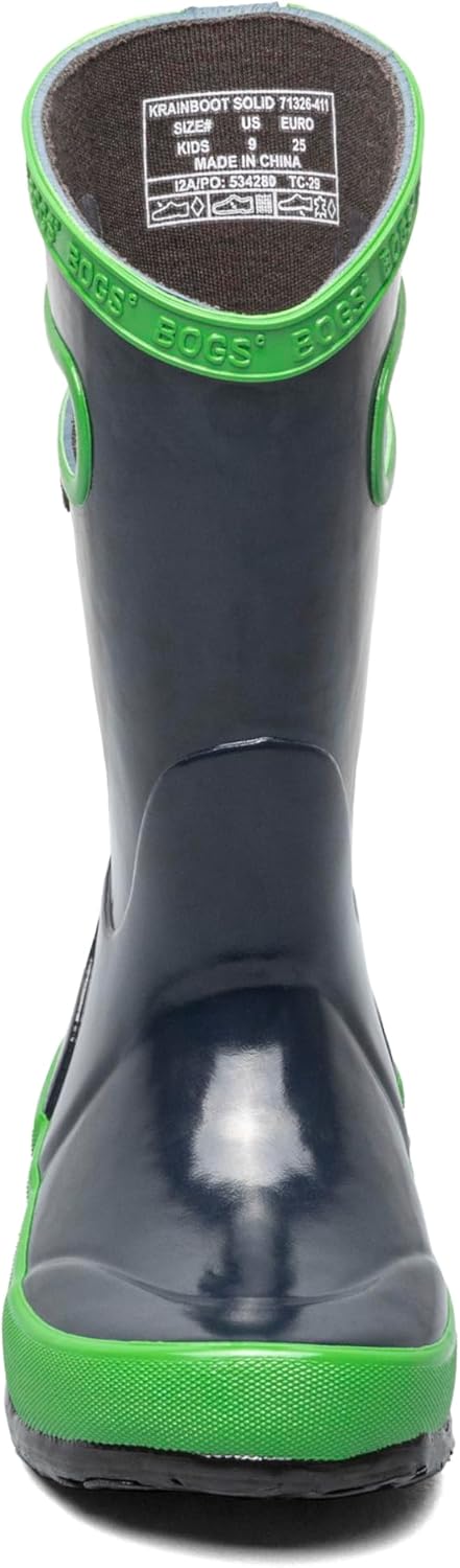 Детские резиновые сапоги BOGS, однотонные, Little Kid (4-8 Years) Navy/Green — фото 2
