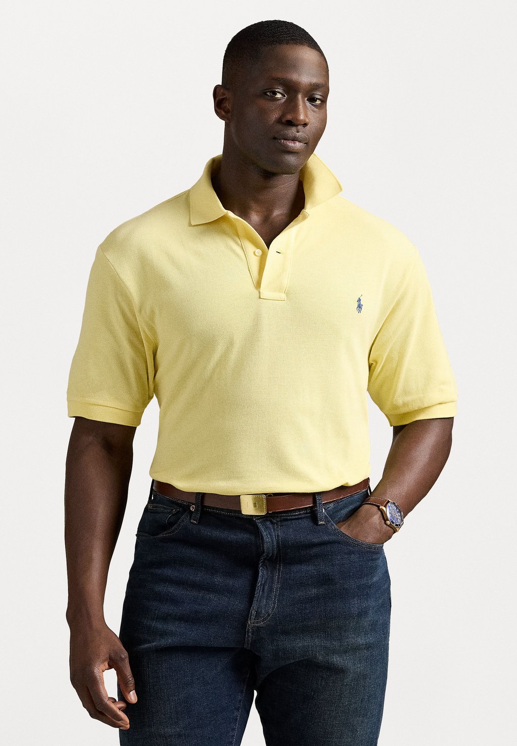 

Поло THE ICONIC MESH POLO SHIRT Polo Ralph Lauren Big & Tall, желтый