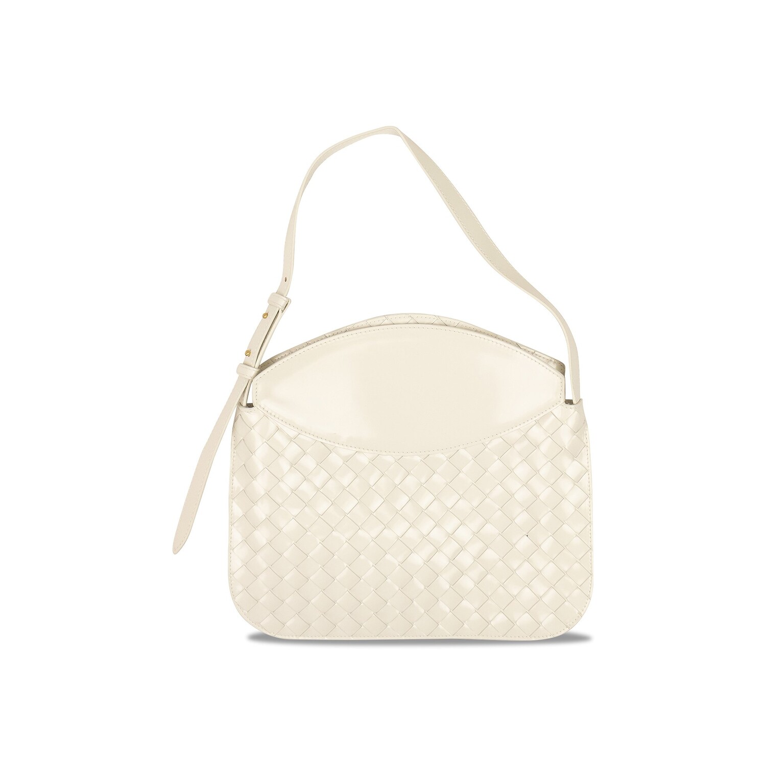

Кожаная сумка через плечо Bottega Veneta с клапаном, цвет Белый
