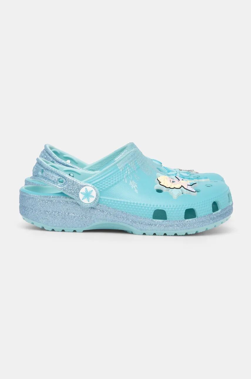 Детские тапочки Crocs CROCSCLASSIC FROZEN ELSA CLOG, бирюзовый — фото 3