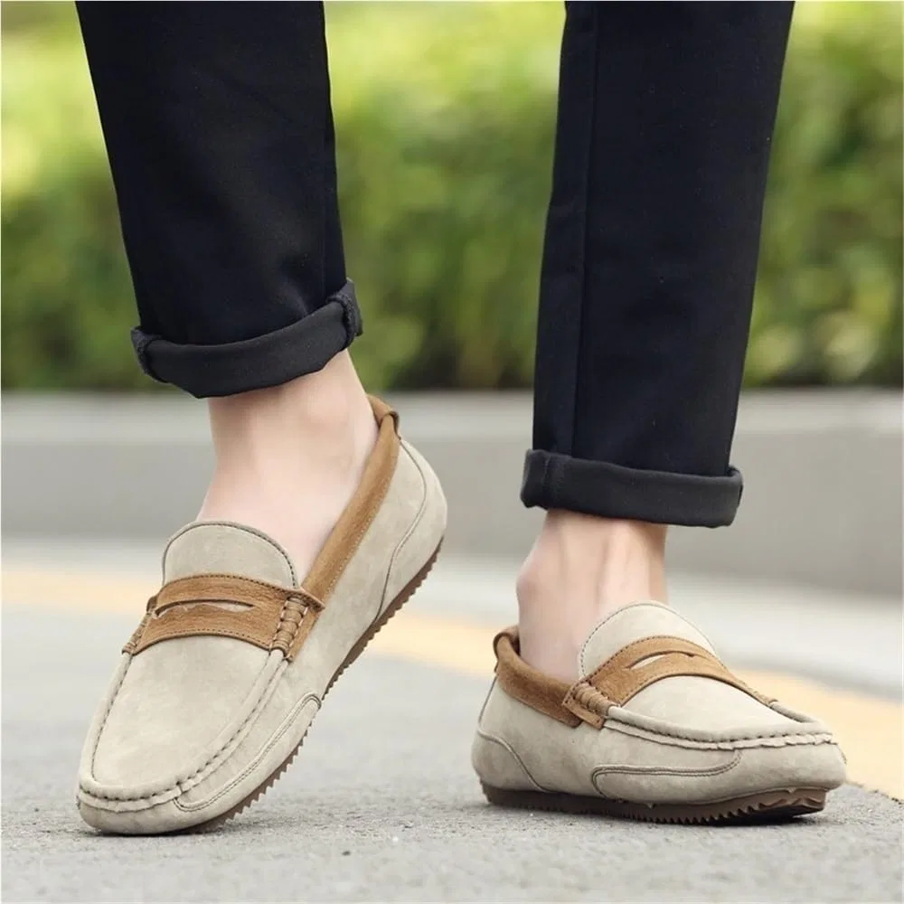 Туфли лоферы замшевые Mens Slip-On Loafers Comfortable Suede Vamp Dress Shoes for Business Casual Office Work Wedding, коричневый DHFIRUFSHLO — фото 3
