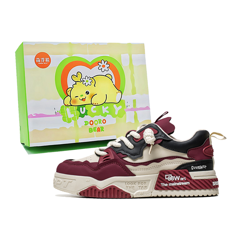 

Нескользящие износостойкие низкие мужские кроссовки Budding Bear, White Red