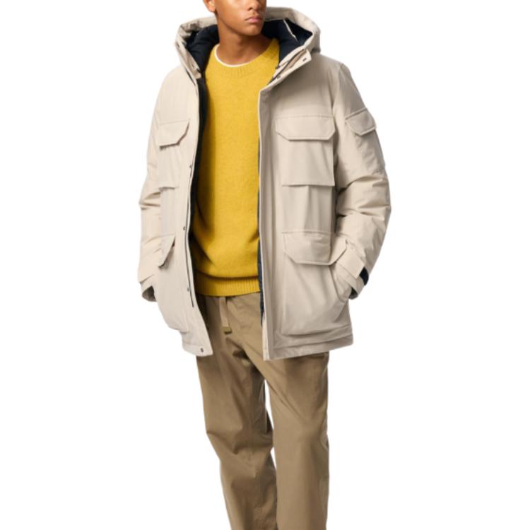 UNIQLO Мужская пуховая куртка светло-бежевая, Light Beige — фото 3