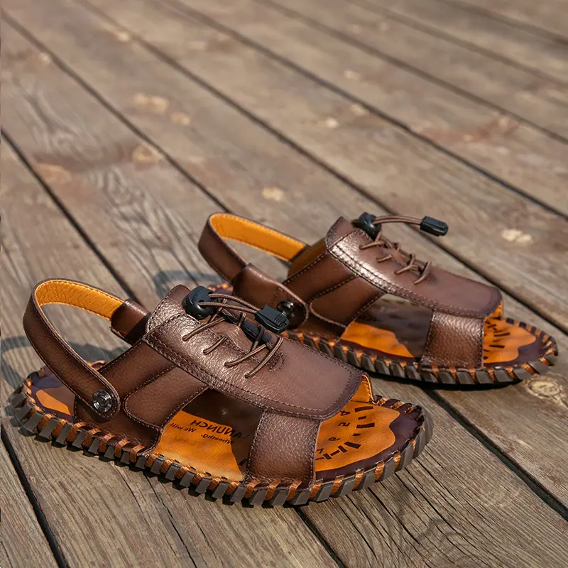 HBRK Мужские пляжные сандалии цвета хаки, цвет Khaki — фото 4