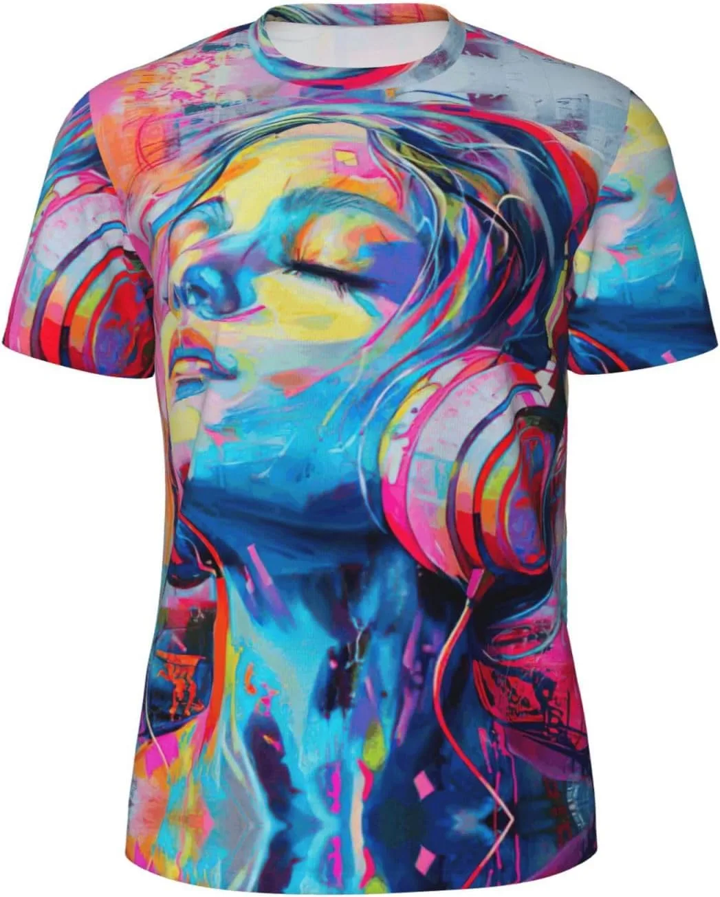 

Футболка мужская Music Print с коротким рукавом для спорта и повседневной носки LIXLZH