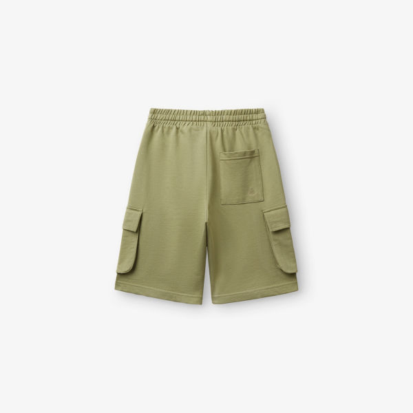 Шорты-карго Benetton с кулиской на поясе, серо-зеленый — фото 3