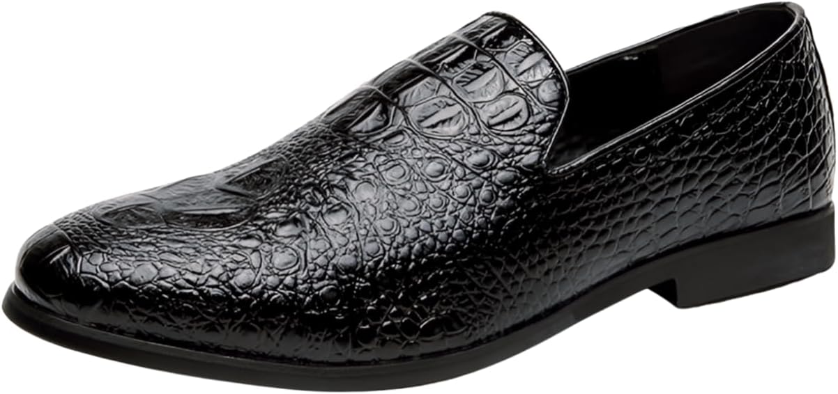 

Мужские лоферы Santimon с крокодиловым узором, удобные слипоны, модная обувь для костюма и смокинга, черный