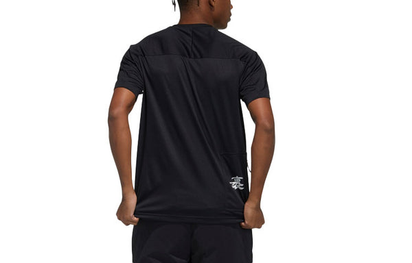 Футболка bao pack tee reflective printing sports short sleeve black Adidas, черный — фото 2