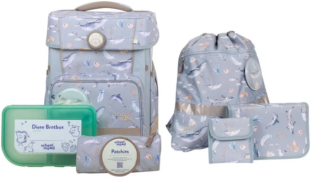 

Школьная сумка SCHOOL-MOOD "Чемпион, Nordic Collection, Aqua", световозвращающие поверхности, из переработанного материала, цвет Aqua