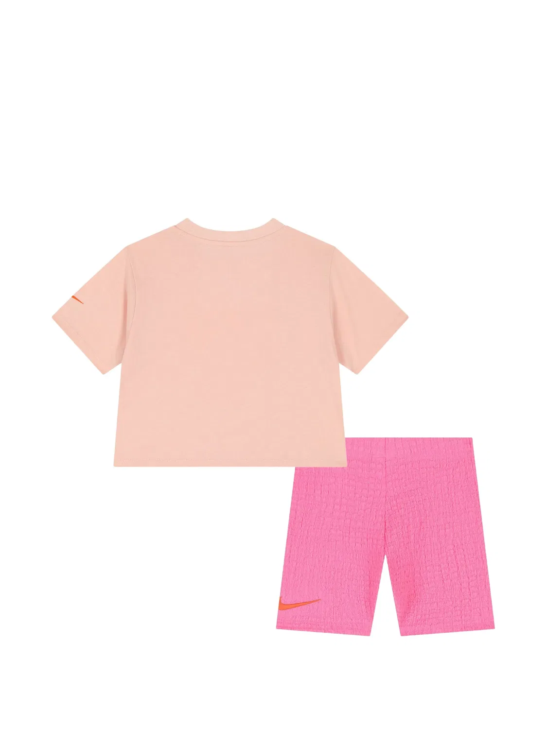 Комплект из футболки и шортов с логотипом Nike Kids, розовый — фото 2