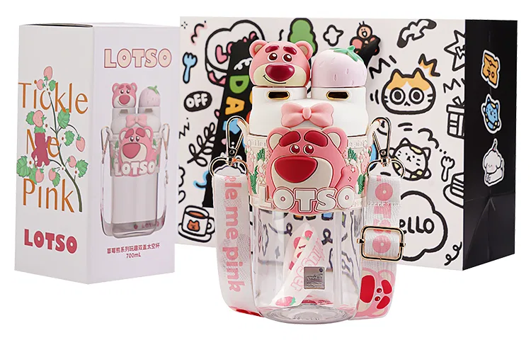 Детская кружка с крышкой и трубочкой, 700 мл, Disney, White Lotso — фото 3
