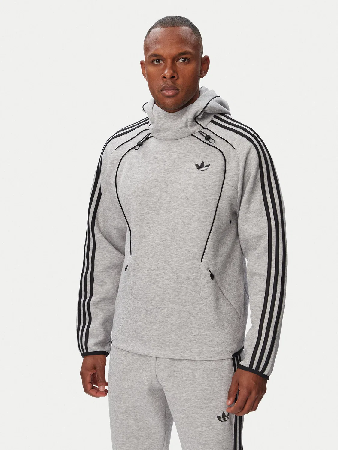 Мужская толстовка стандартного кроя Spacer Teamgeist Cutline Hoodie Adidas, серый
