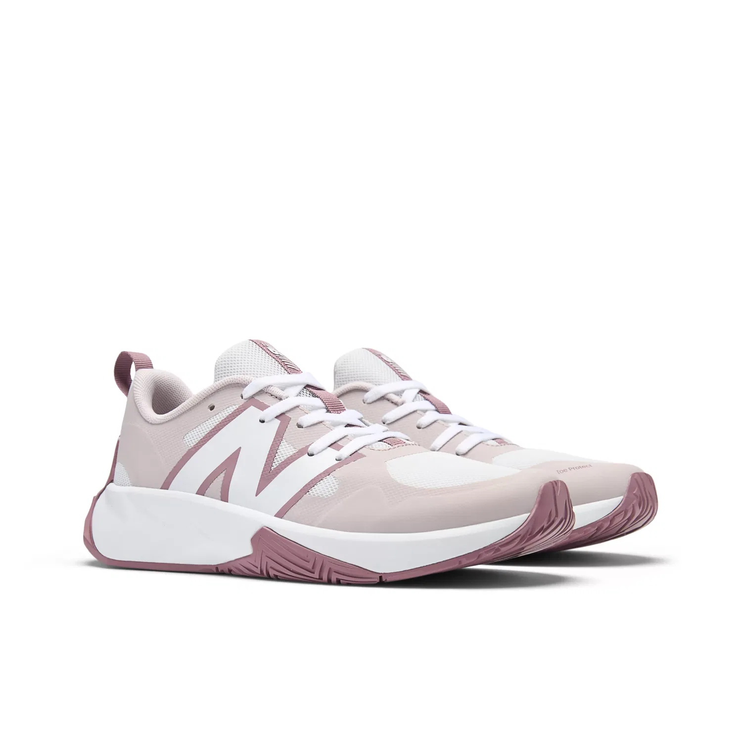 Детские кроссовки для мальчиков и девочек на шнуровке FuelCell Play New Balance, White With Stone Pink And Rosewood — фото 2