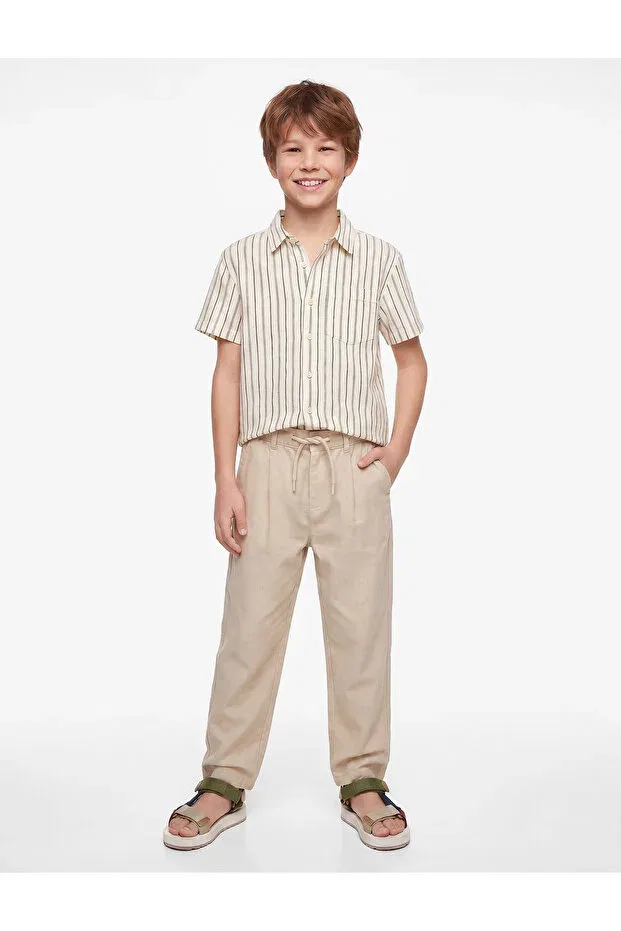 Детские брюки для девочек базовые Basic Koton, Beige