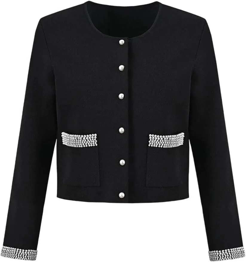 Женский комплект из вязаного топа и платья без рукавов, Black Cardigan