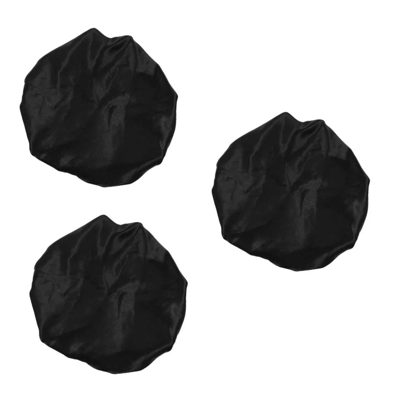 Шапочка для душа двойная сатиновая minkissy, 3 шт, 33x33 см, Black