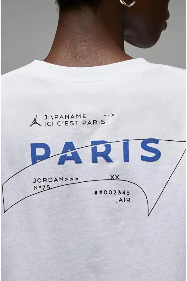 Женская футболка свободного кроя Jordan Paris Saint-Germain Graphic Nike, White — фото 2