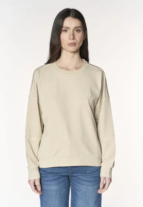Свитшот хлопковый U.S. Polo Assn., beige, бежевый