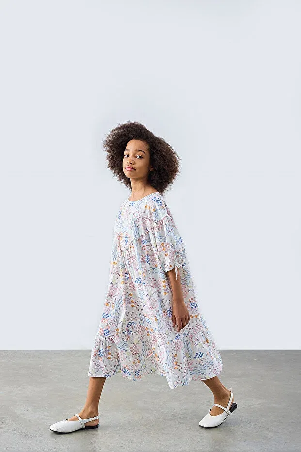 Детское платье для девочек с принтом Nona patch patterned Marvy, Multicolor — фото 3