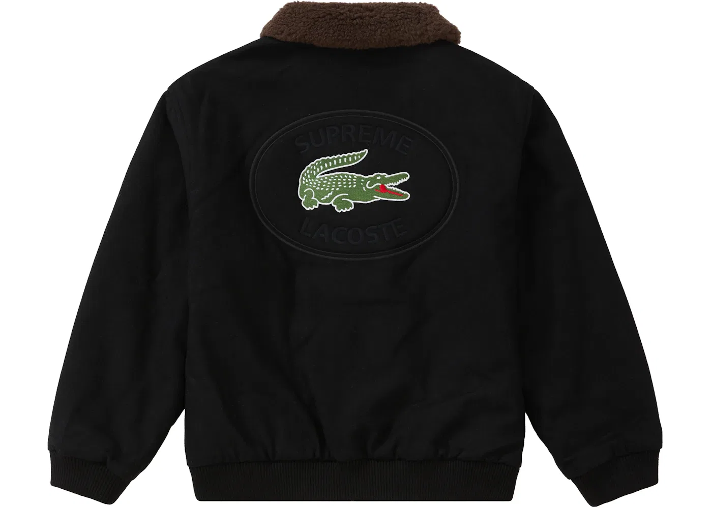 Мужская куртка-бомбер шерстяная Bomber Jacket Supreme, Black — фото 3