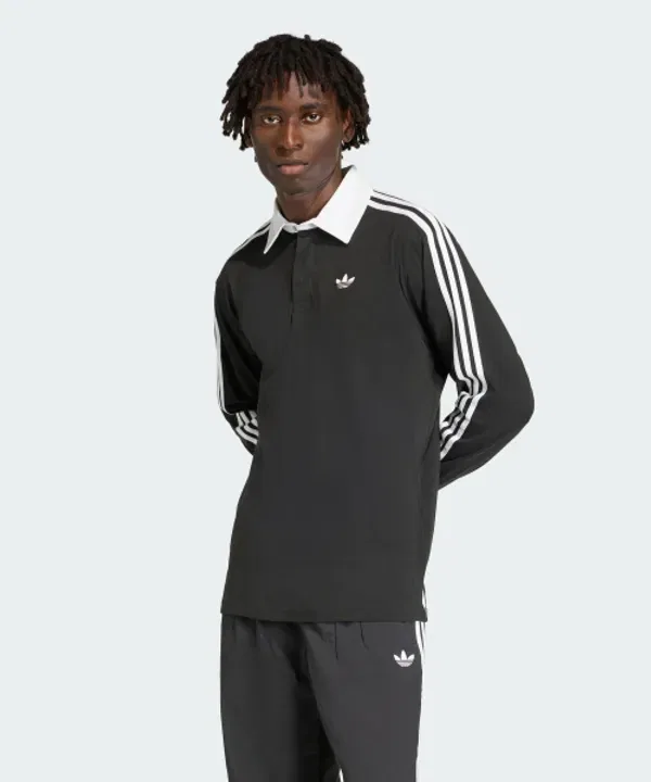 Футболка поло с длинным рукавом, 3-полосная, Rugby Adidas