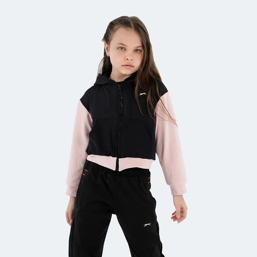 Детский свитшот с капюшоном и молнией Slazenger, Черный — фото 3