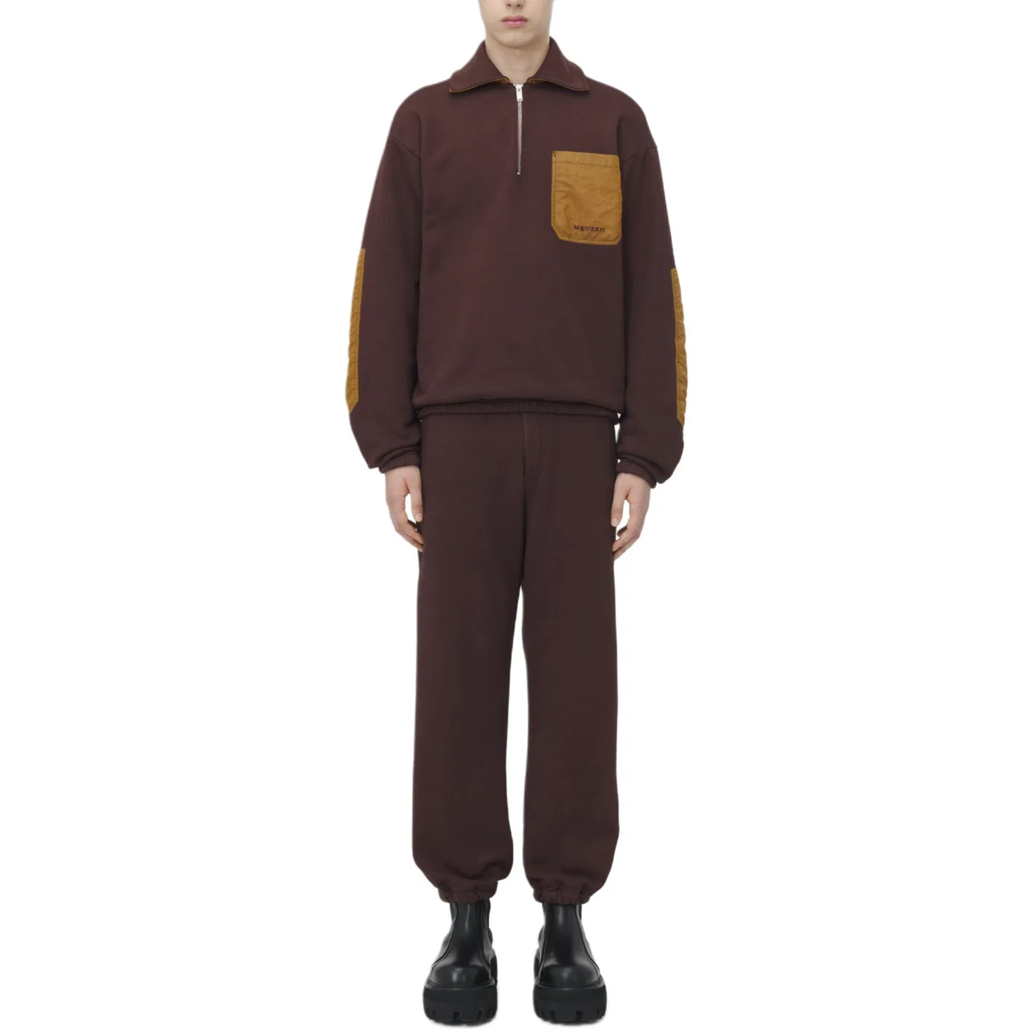 Мужская толстовка с вышивкой логотипа Half Zip Alexander McQueen, Red — фото 3