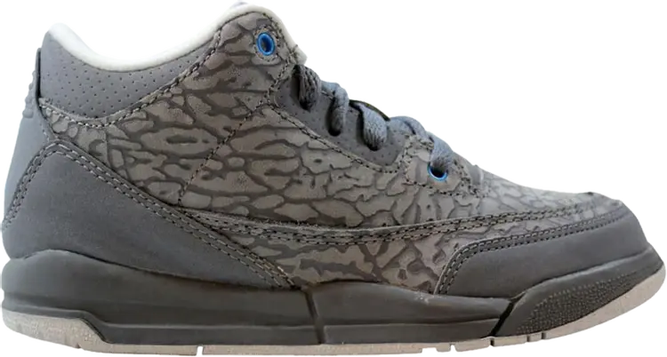 

Кроссовки Air Jordan 3 Retro PS Cool Grey Blue Glow, серый