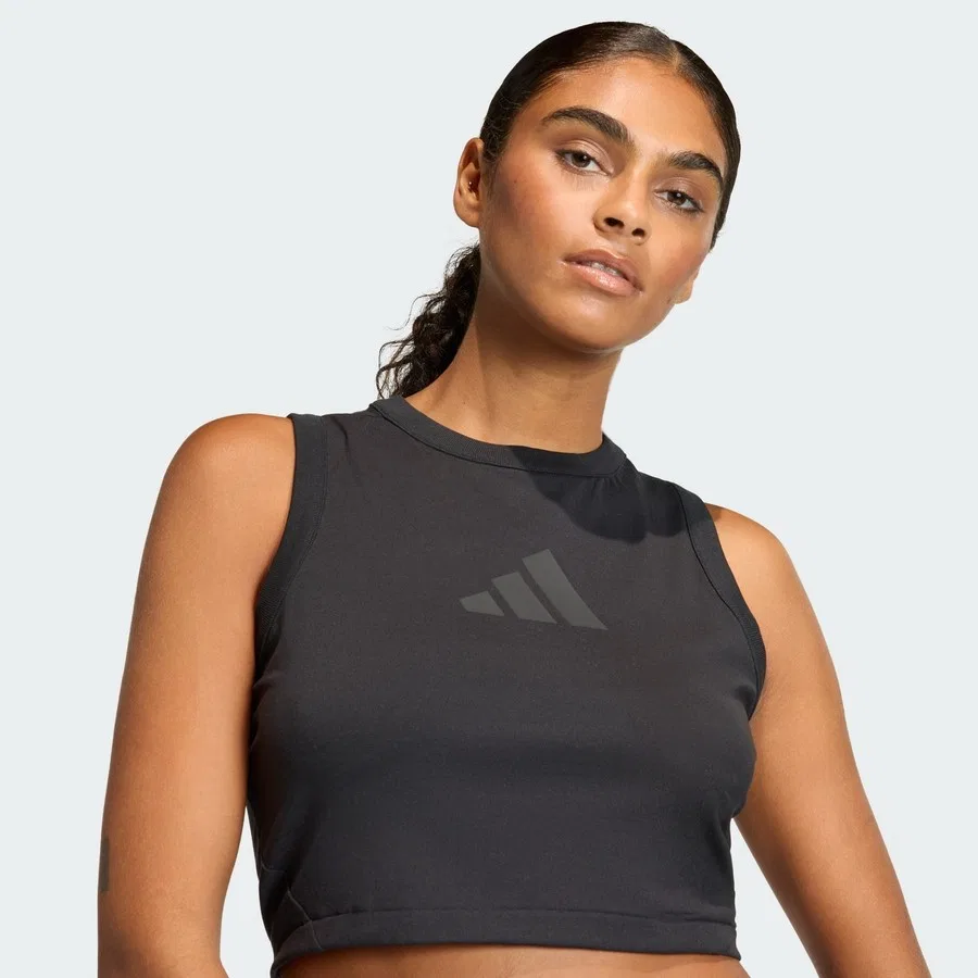 Женский топ без рукавов из быстросохнущей ткани adidas Z.N.E. Tank, Черный — фото 4