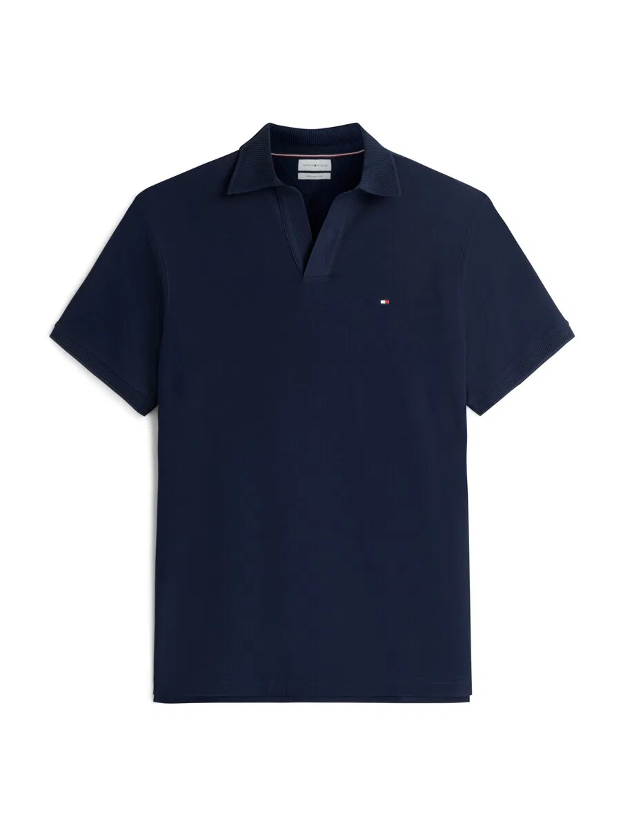 Рубашка TOMMY HILFIGER 'Relaxed Fit Stripe Crepe' темно-синего цвета