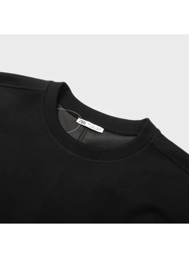 Худи с патч-принтом свободное Zara, черный — фото 4