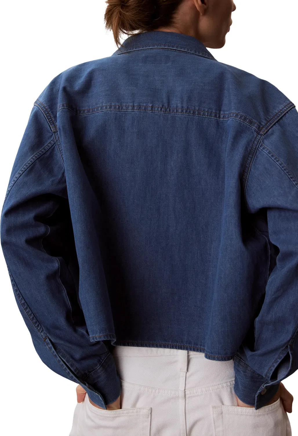 Женская блузка Calvin Klein New Dad Shirt Annapolis Sky, Blue (Annapolis Sky) — фото 3