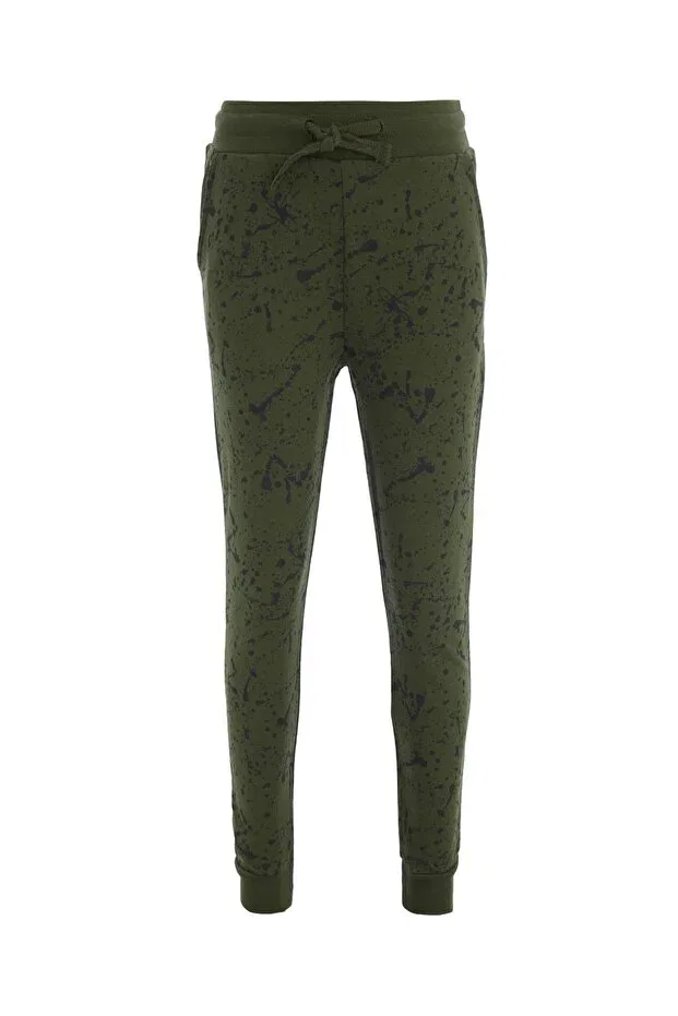 Детские спортивные штаны для мальчиков с принтом Splash Patterned Defacto, Green