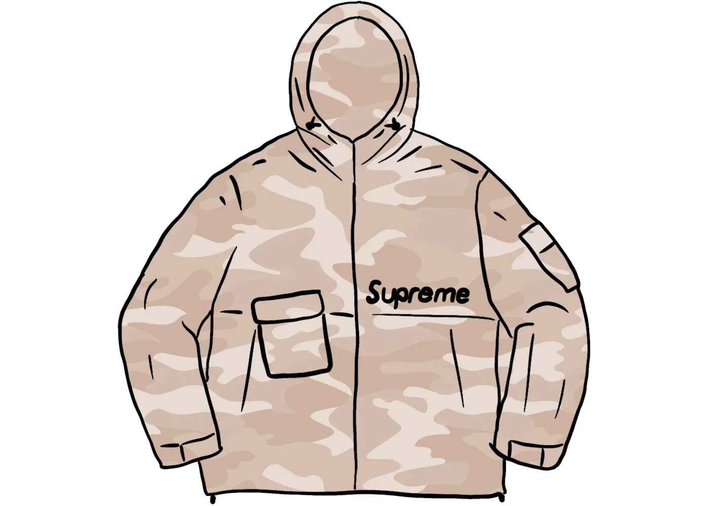 Мужская куртка утилитарная из рипстопа Desert Camo Supreme, Desert Camo