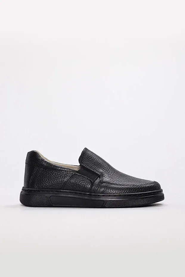 Детские повседневные туфли для мальчиков из натуральной кожи Mirgeshoes, Black — фото 3