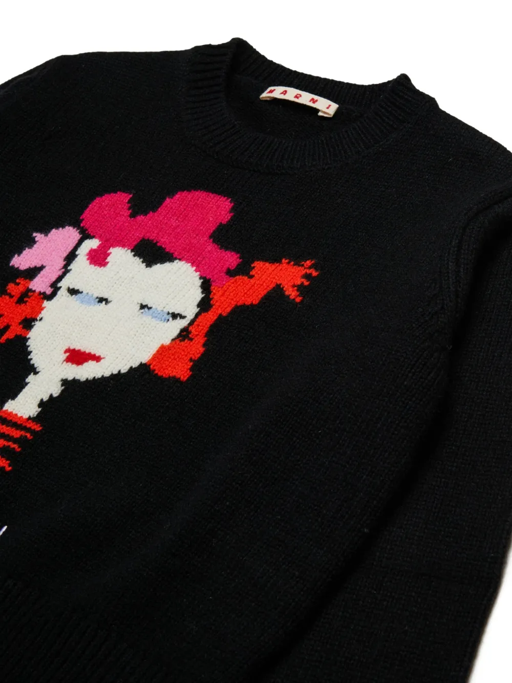 Свитер из смесовой шерсти Marni Kids, черный — фото 3