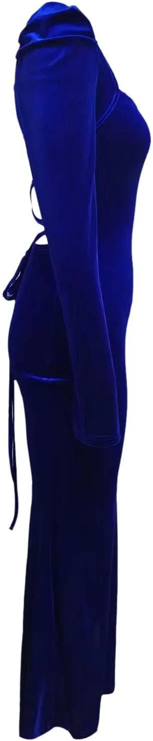 Женское коктейльное платье с кружевной шнуровкой Velvet, Blue — фото 4