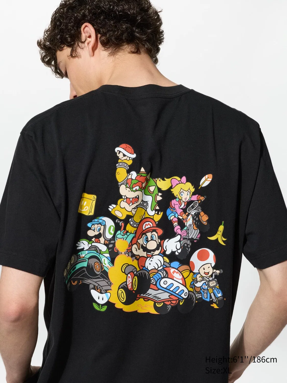 Футболка Uniqlo, с принтом Mario Kart World UT, черная