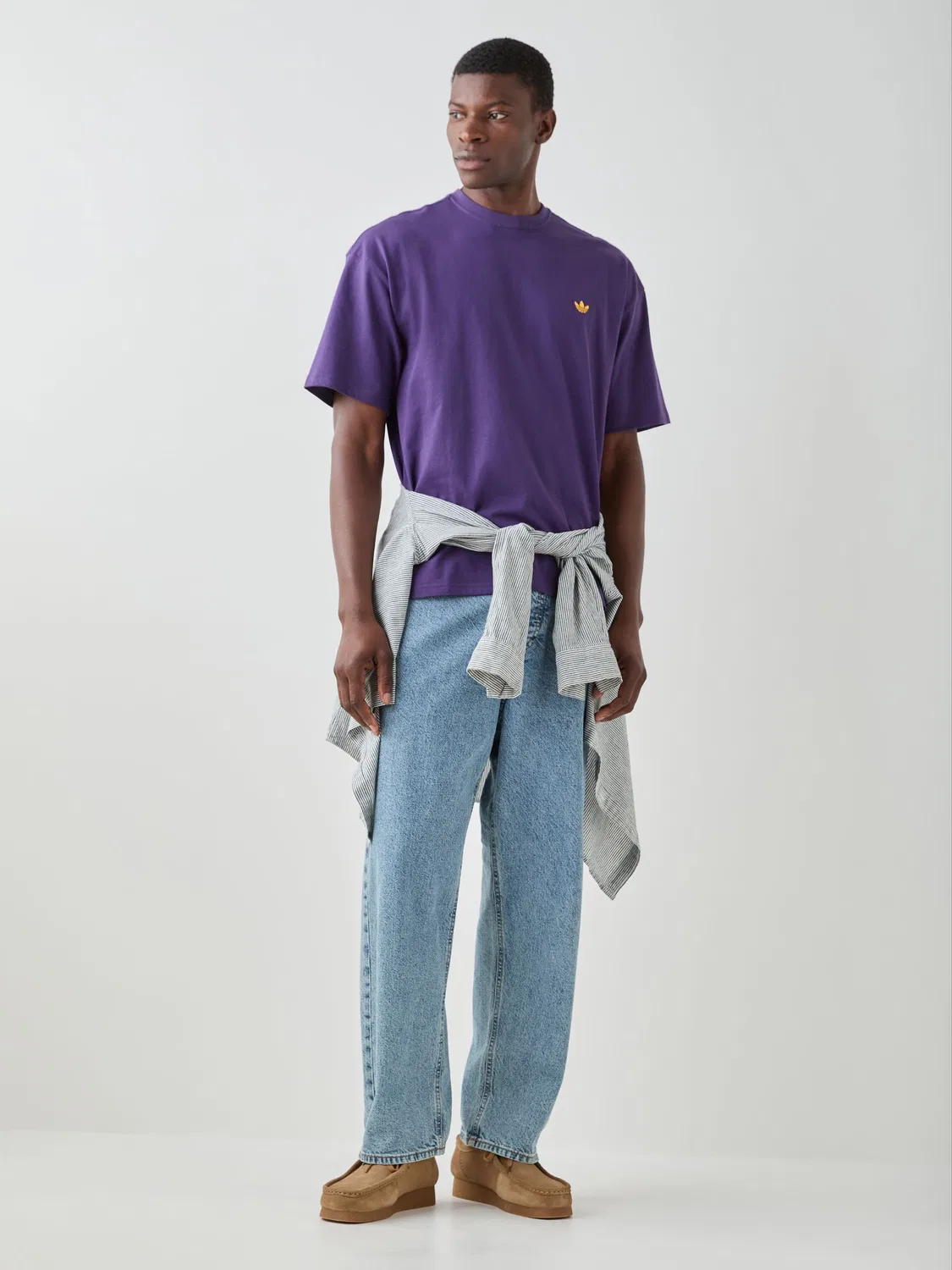 Футболка свободная Trefoil Essentials, adidas Originals, фиолетовый — фото 2