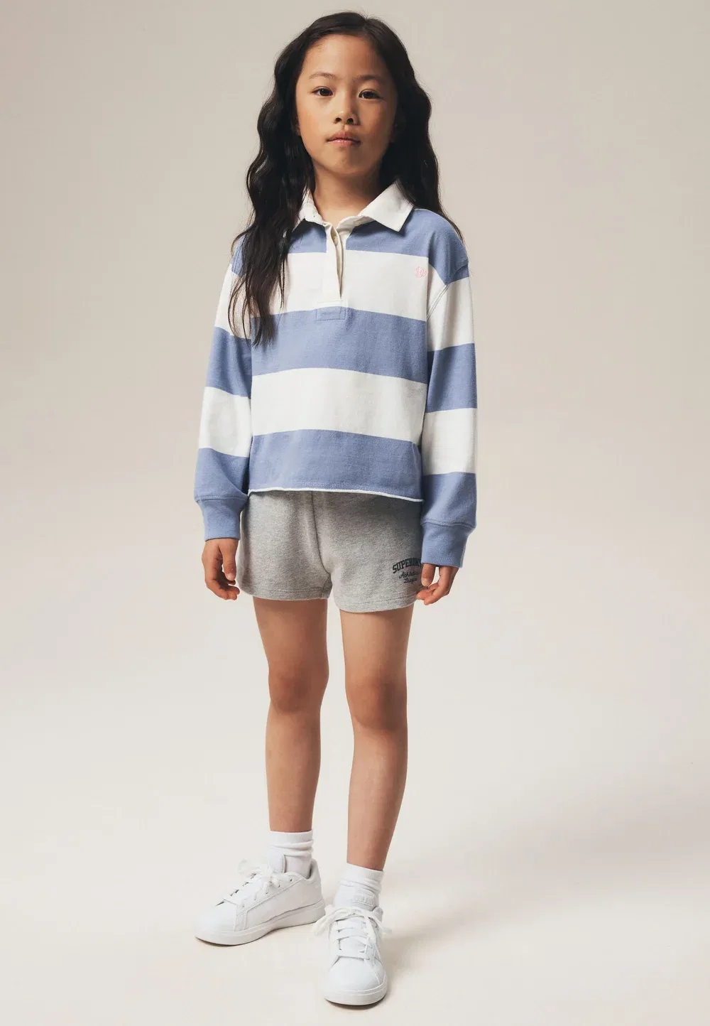 Классический крой - комплект из топа и шорт. - блузка на пуговицах Superdry & Co, Blue White