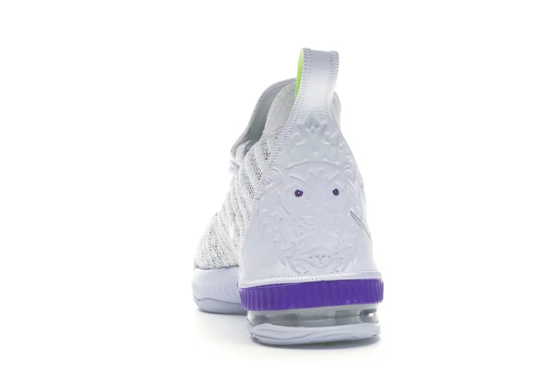 Детские кроссовки для мальчиков с принтом Nike LeBron 16, White/Multi-Color-Hyper Grape-Volt — фото 4